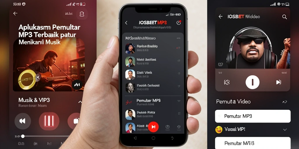Antarmuka modern dan intuitif dari aplikasi Pemutar MP3 IOSBET.