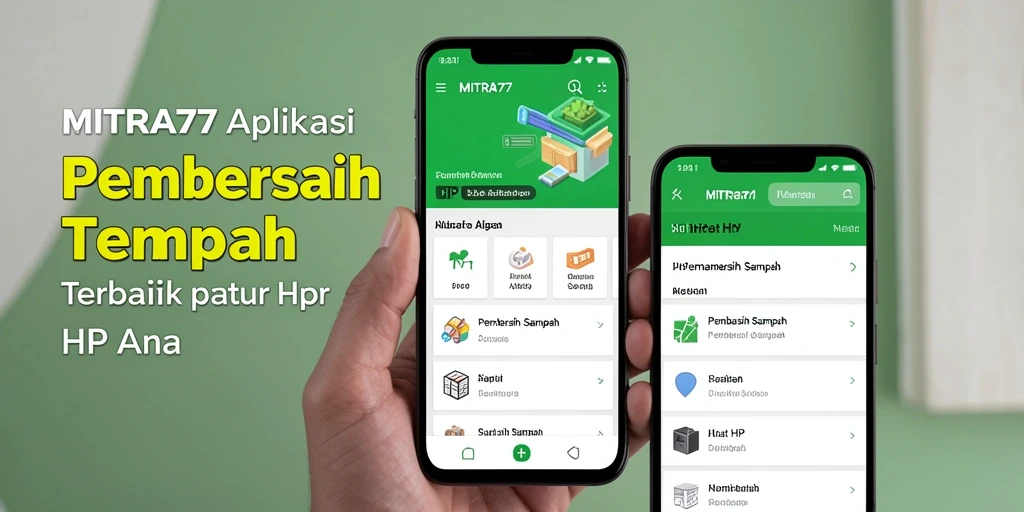 Screenshot aplikasi MITRA77 menampilkan antarmuka Pembersih Sampah yang modern.