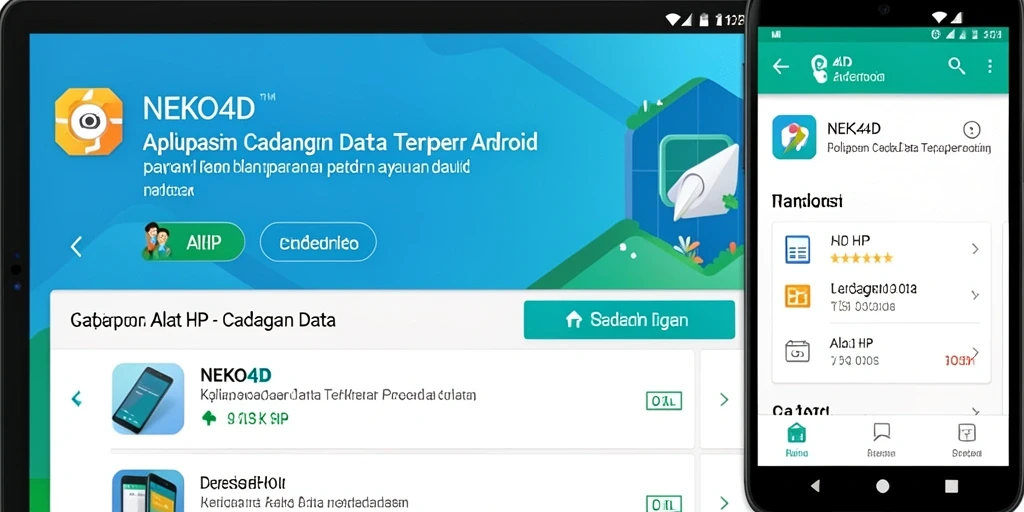 Antarmuka utama NEKO4D menampilkan opsi cadangan data yang mudah diakses.