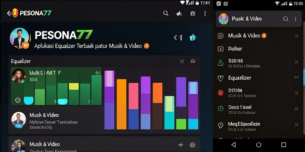 Antarmuka PESONA77 yang elegan menampilkan fungsi equalizer dengan jelas.