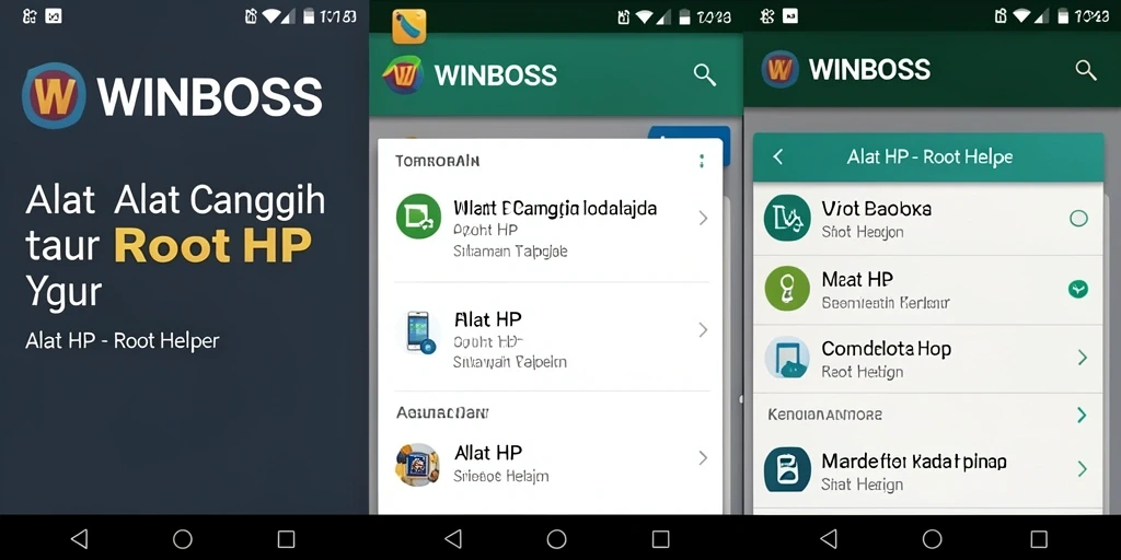 Tampilan antarmuka WINBOSS yang intuitif untuk aplikasi Root Helper.